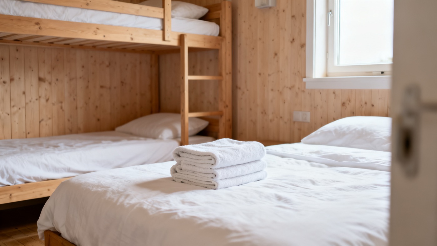 Soveværelse med køjeseng i et sommerhus